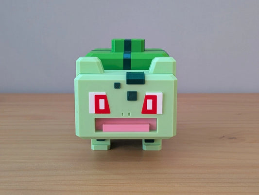 Blocky Bulbasaur | Themed Collectible Figurine | 3D Printed