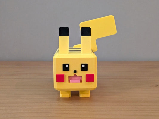 Blocky Pikachu | Themed Collectible Figurine | 3D Printed