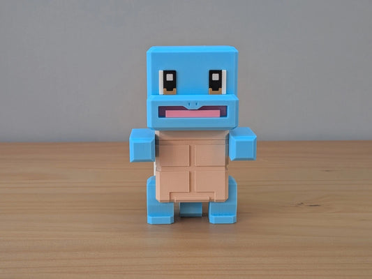 Blocky Squirtle | Themed Collectible Figurine | 3D Printed