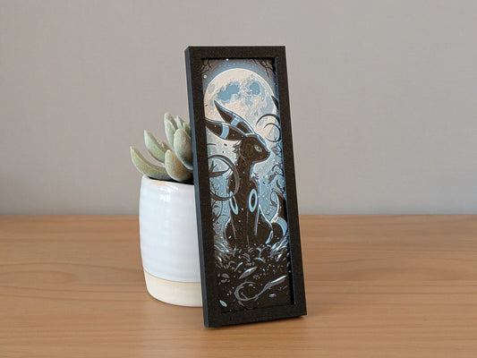 Shiny Umbreon Art Board | Glow-In-The-Dark | Framed Print | Collectible Art Board