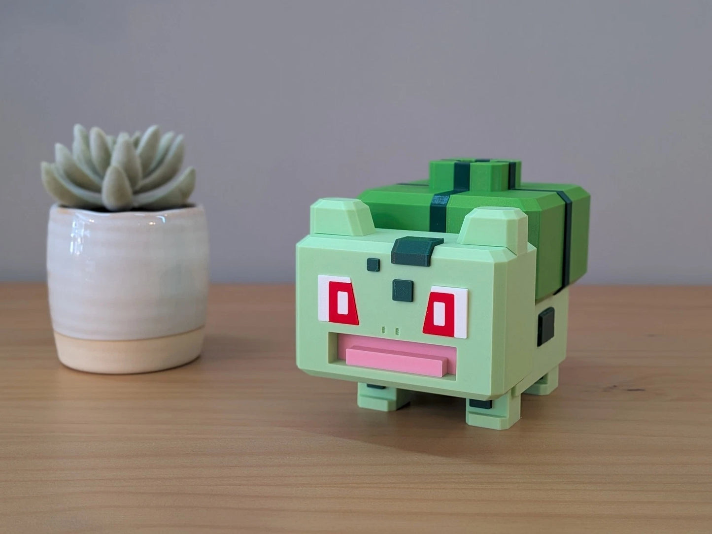 Blocky Bulbasaur | Themed Collectible Figurine | 3D Printed