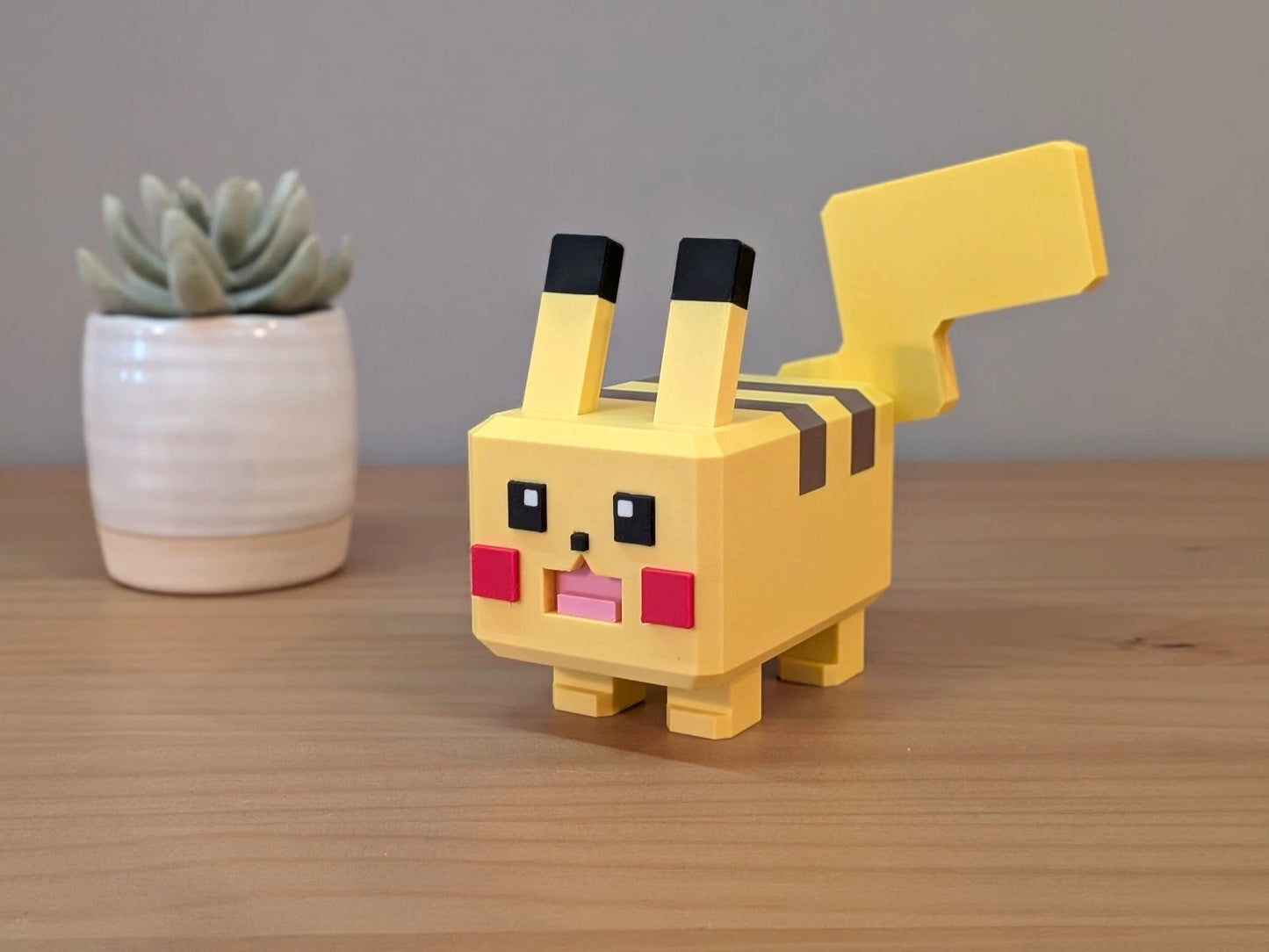 Blocky Pikachu | Themed Collectible Figurine | 3D Printed
