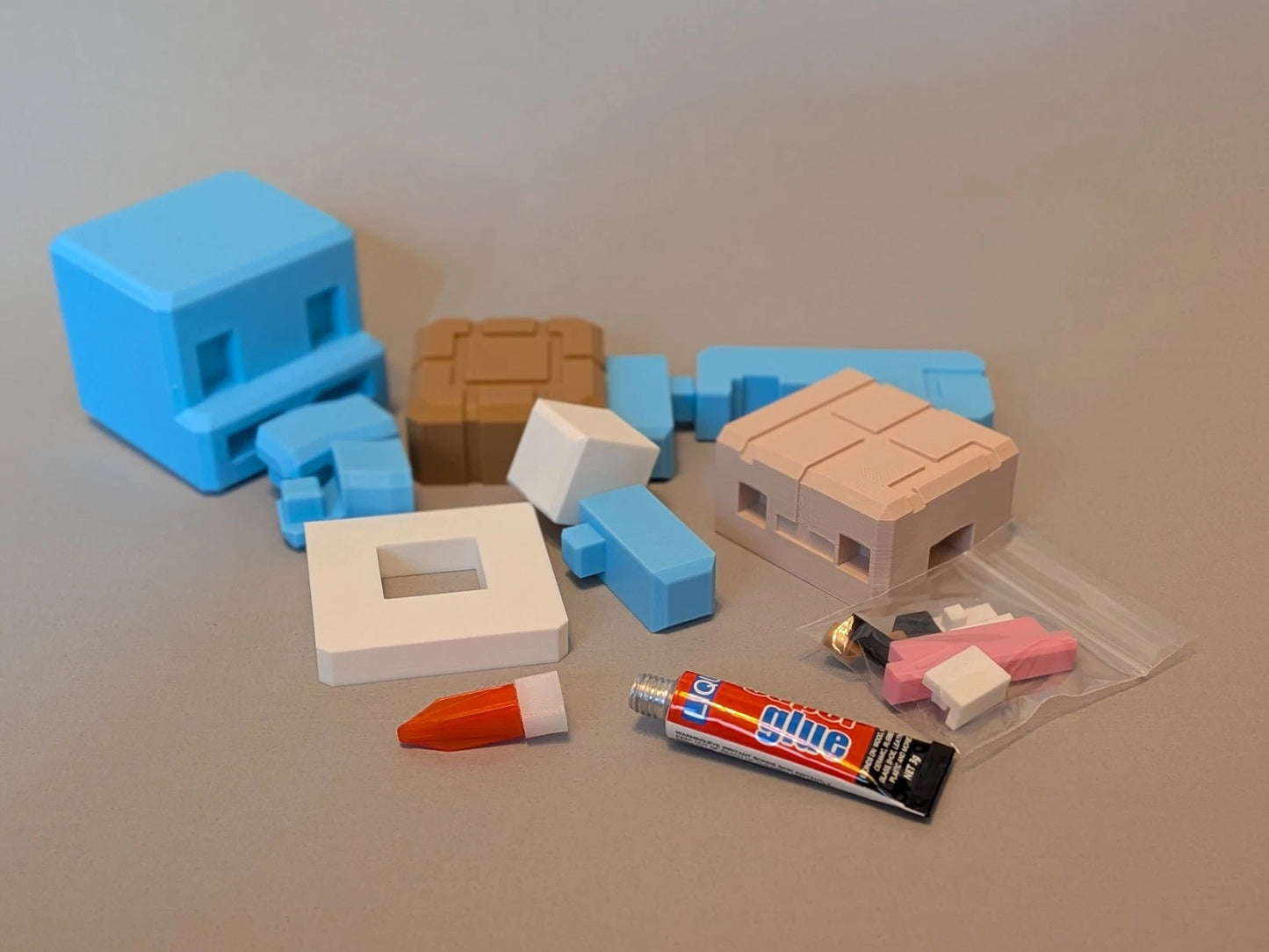 Blocky Squirtle | Themed Collectible Figurine | 3D Printed